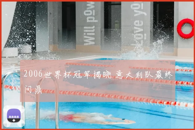 2006世界杯冠军揭晓 意大利队最终问鼎